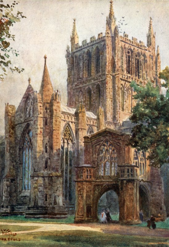 Hereford, o Transept Norte (cor litho) de William Wiehe Collins