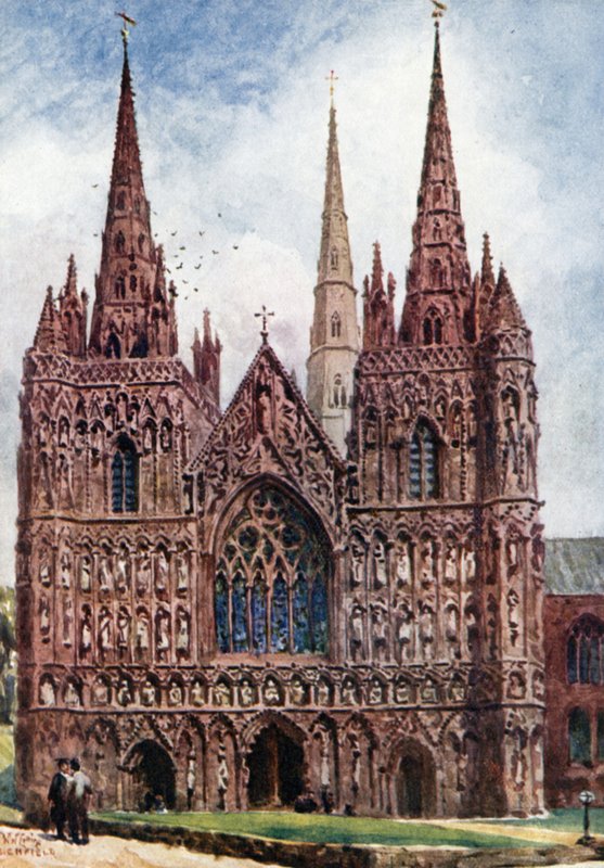 Lichfield, a Frente Oeste (lito colorido) de William Wiehe Collins