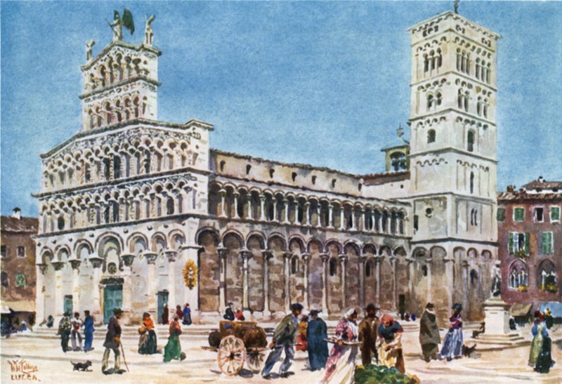 Lucca. S. Michele (lito a cores) de William Wiehe Collins
