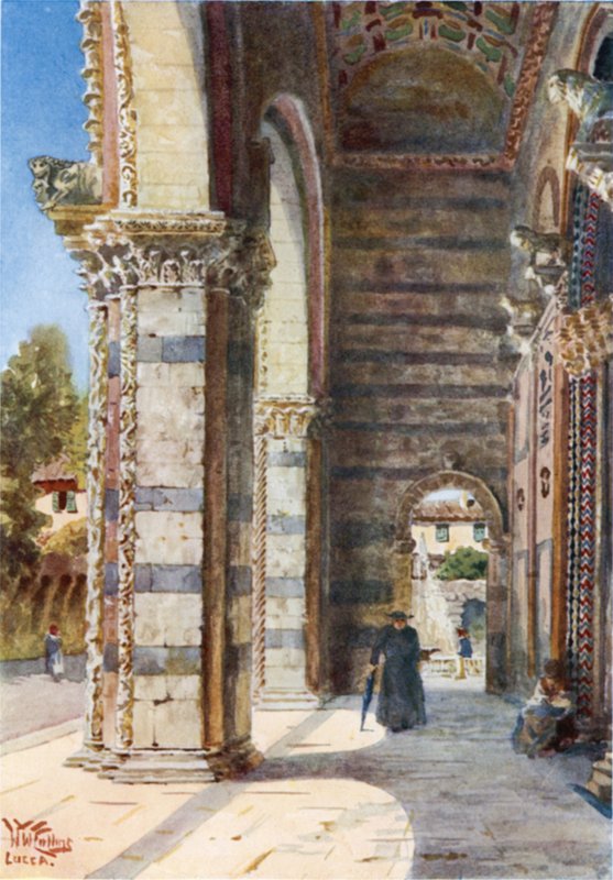 Lucca. O Pórtico da Catedral (cor litho) de William Wiehe Collins