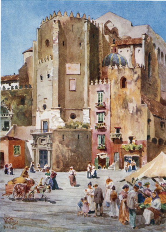 Nápoles. S. Domenico Maggiore (cor litho) de William Wiehe Collins