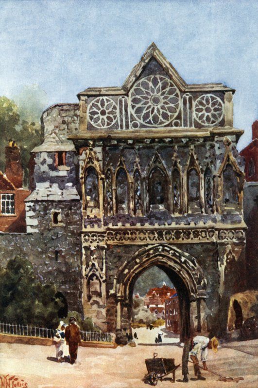 Norwich, a Porta de Aethelbert (cor litho) de William Wiehe Collins