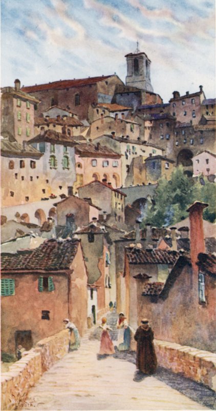 Perugia. A Catedral e Cidade Velha (cor litho) de William Wiehe Collins