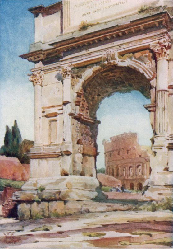 Roma. O Arco de Tito (lito colorido) de William Wiehe Collins