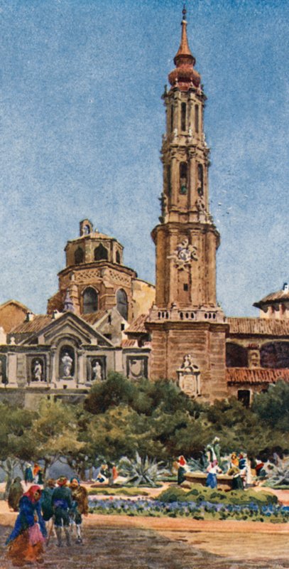 Saragossa, La Seo (cor litho) de William Wiehe Collins