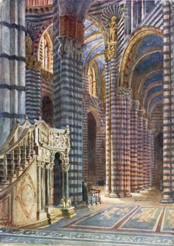 Siena. O Arco de São José (cor litho) de William Wiehe Collins