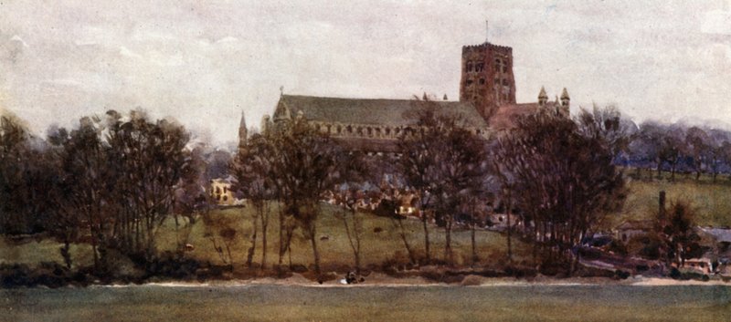 St. Albans das Muralhas do Velho Verulam (lito a cores) de William Wiehe Collins