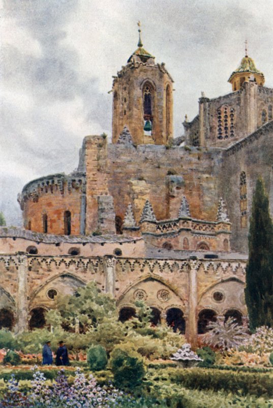 Tarragona, os Claustros (cor litho) de William Wiehe Collins