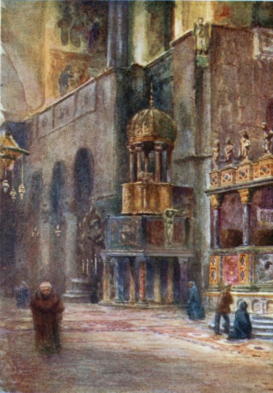 Veneza. Interior, São Marcos (lito a cores) de William Wiehe Collins
