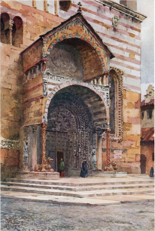 Verona. O Pórtico da Catedral (lito a cores) de William Wiehe Collins