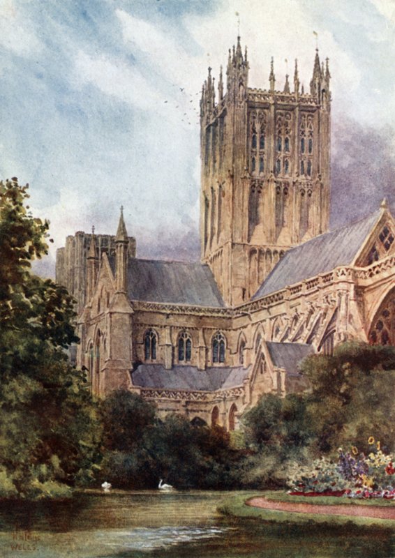 Poços, Catedral e as Piscinas (cor litho) de William Wiehe Collins