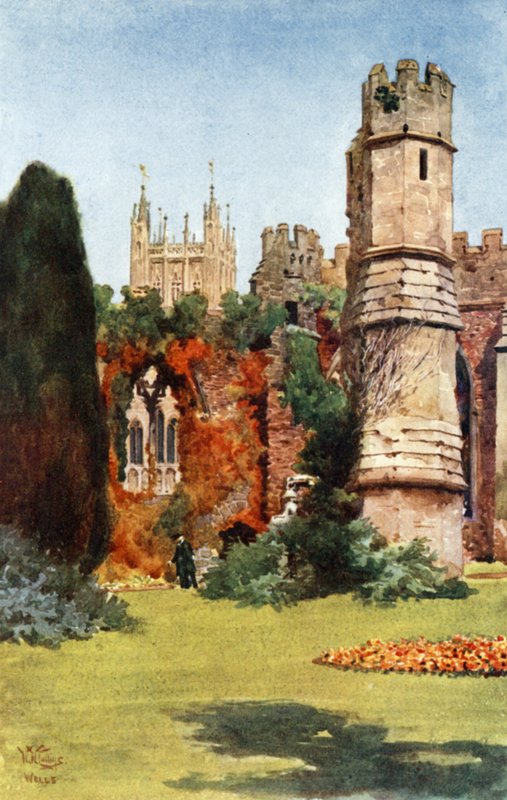 Wells, as ruínas do salão de banquetes (lito colorido) de William Wiehe Collins