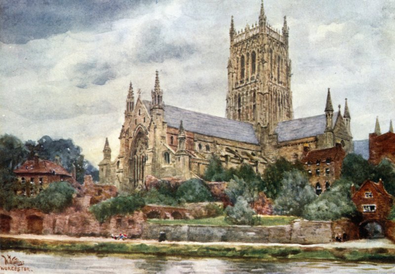 Worcester, a Catedral (cor litho) de William Wiehe Collins