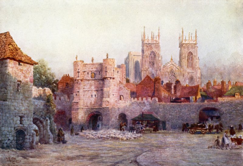 York, Bootham Bar (cor litho) de William Wiehe Collins
