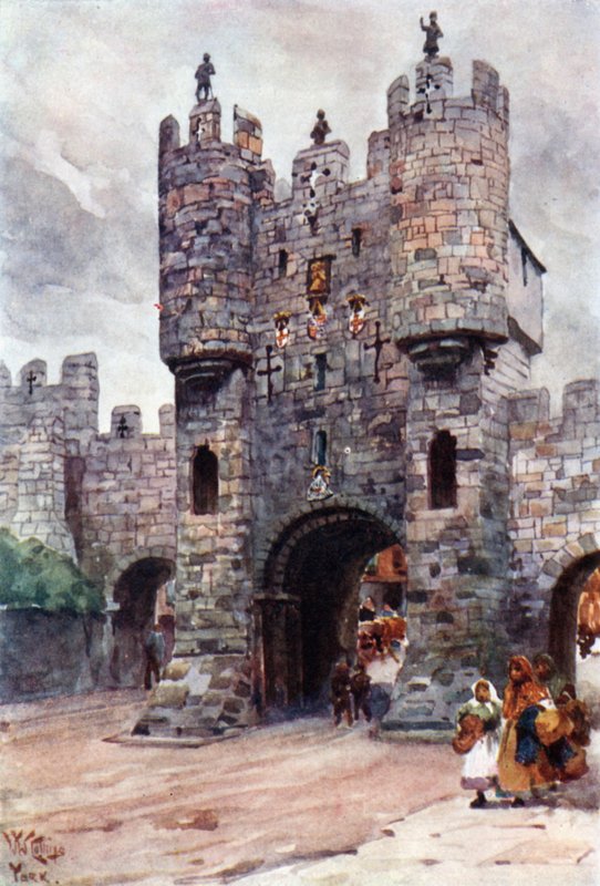 York, Micklegate Bar (lito colorido) de William Wiehe Collins