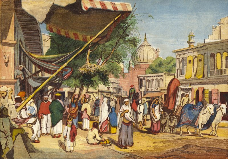 Rua na parte de trás do Jama Masjid, Delhi, Índia de William after Carpenter