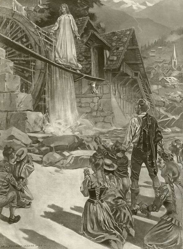 La Sonnambula, ato III cena ii (gravura) de William de Leftwich Dodge
