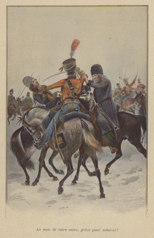 Noivado de cavalaria durante a invasão de Napoleão na Rússia, 1812 de after Paris