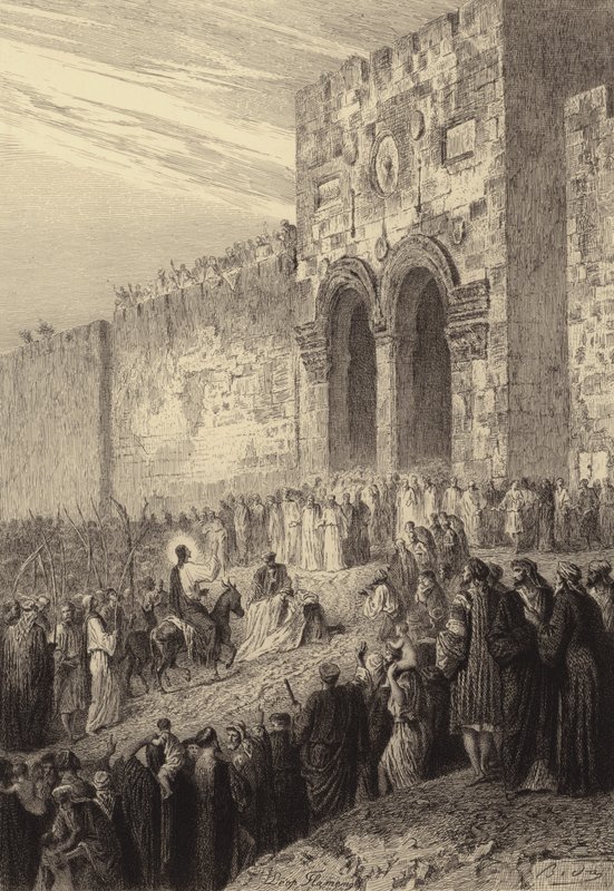 Jesus entrando em Jerusalém de after Albert Robida