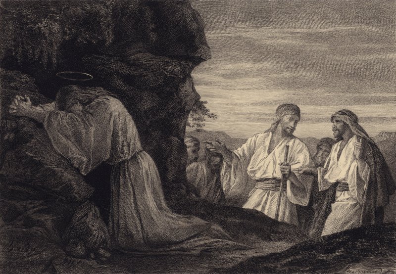 Jesus em oração de after Albert Robida