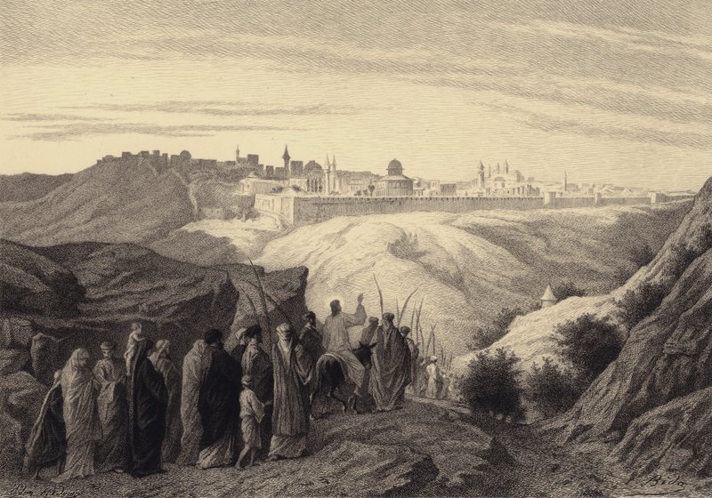 Jesus chora sobre Jerusalém de after Albert Robida