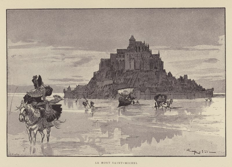 Mont Saint-Michel de after Albert Robida