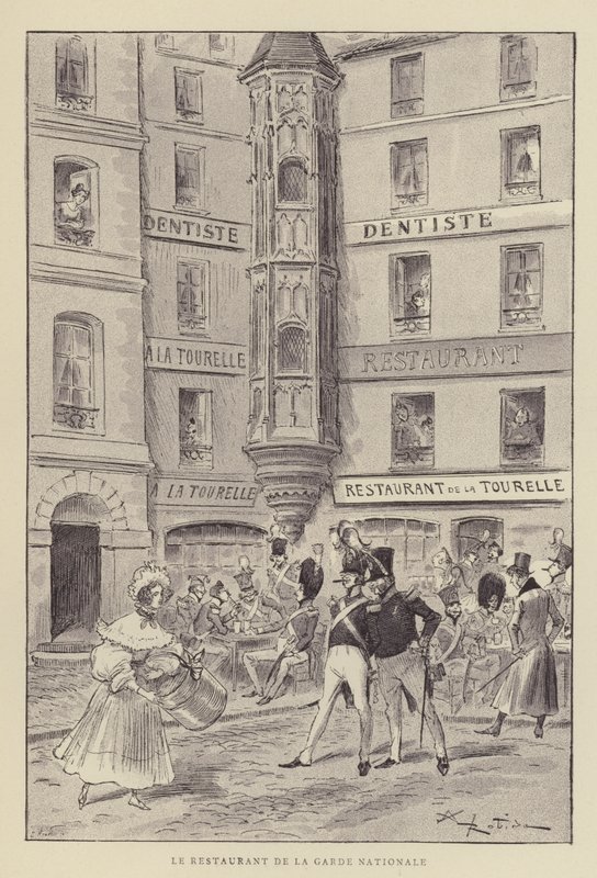 The National Guard Restaurant de after Albert Robida