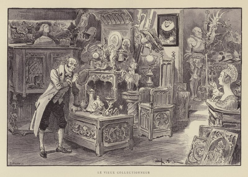 O colecionador antigo de after Albert Robida