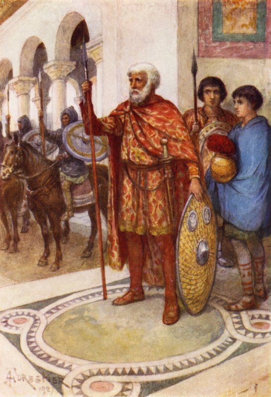 Estilicão um Vandal, o romano velho mestre Anfitrião de after Amedee Forestier