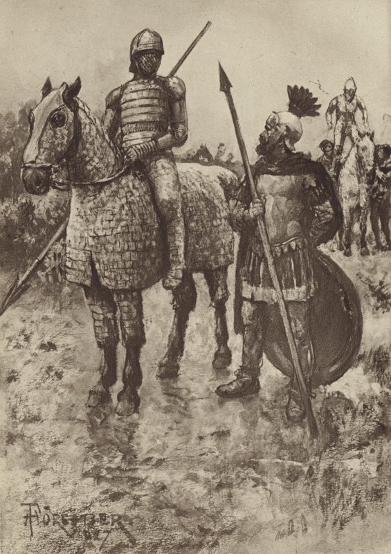 O Cataphractus ou Cavalryman Blindado de after Amedee Forestier