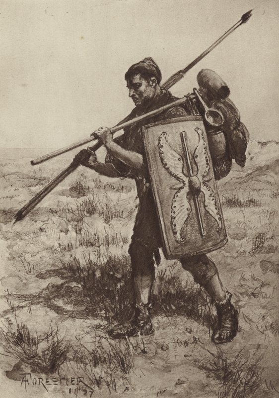 O Impeditus, ou Soldado de Pés Totalmente Equipado de after Amedee Forestier