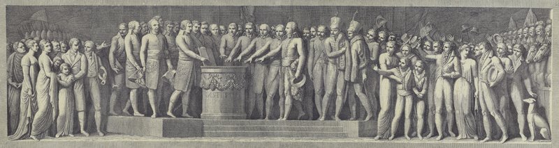 Solene juramento do estabelecimento da República Cisalpina, 29 de junho de 1796 de after Andrea Appiani the Elder