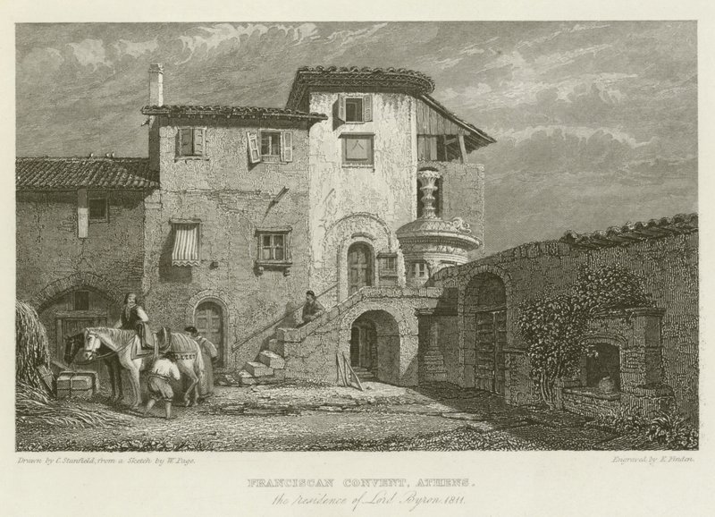 Convento Franciscano, Atenas, a residência de Lord Byron, 1811 de after C. Stanfield