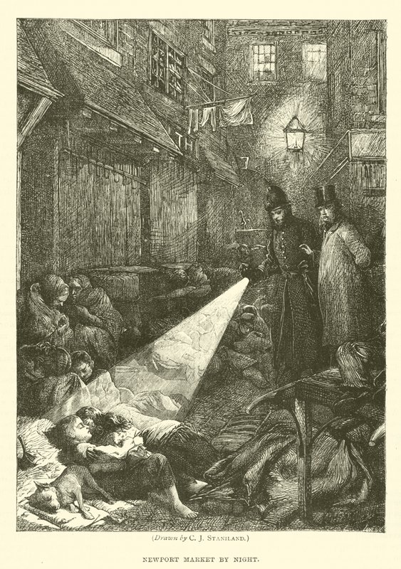 Mercado de Newport à noite de after Charles J. Staniland