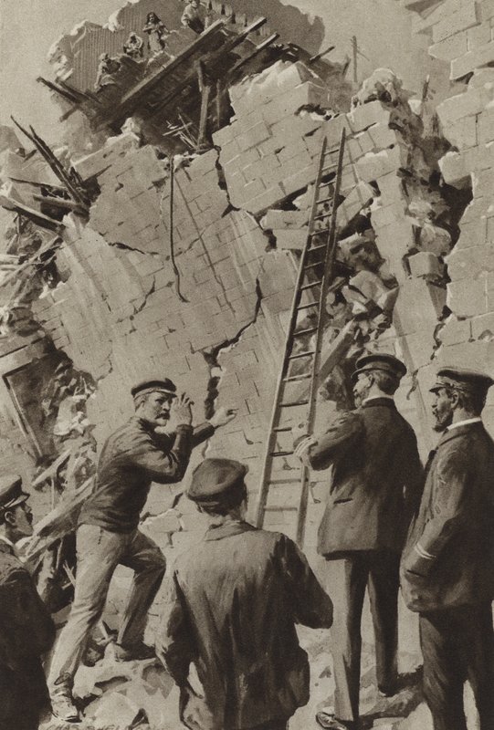 Um marinheiro inglês auxiliando o esforço de resgate após o terremoto de Messina de after Charles Mills Sheldon