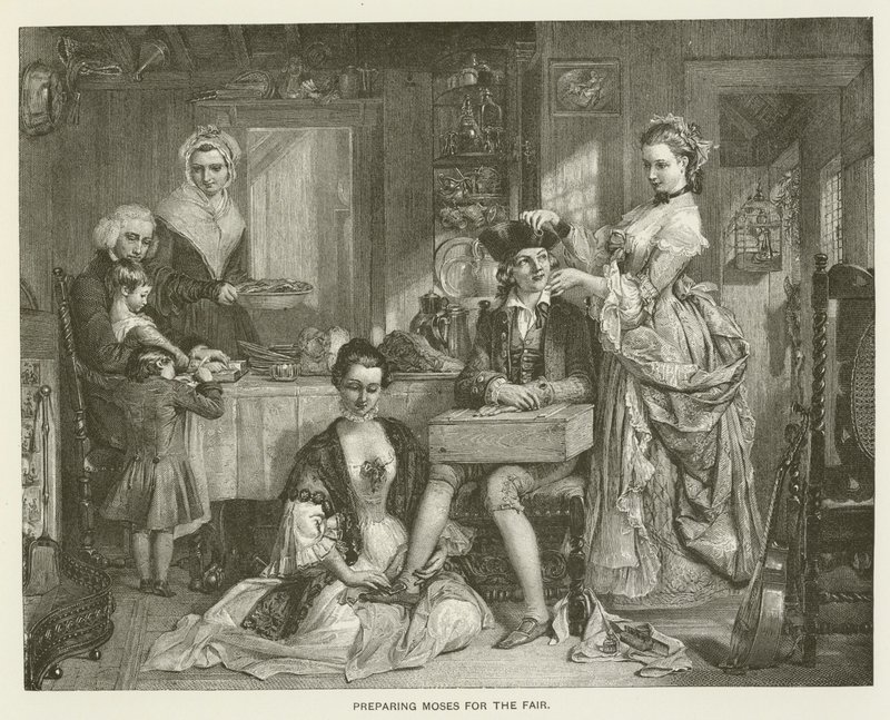 Preparando Moisés para a feira de after Daniel Maclise