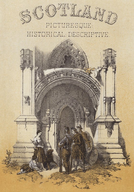 Entrada, para, roslin, capela, (crromolitho) de after David Roberts