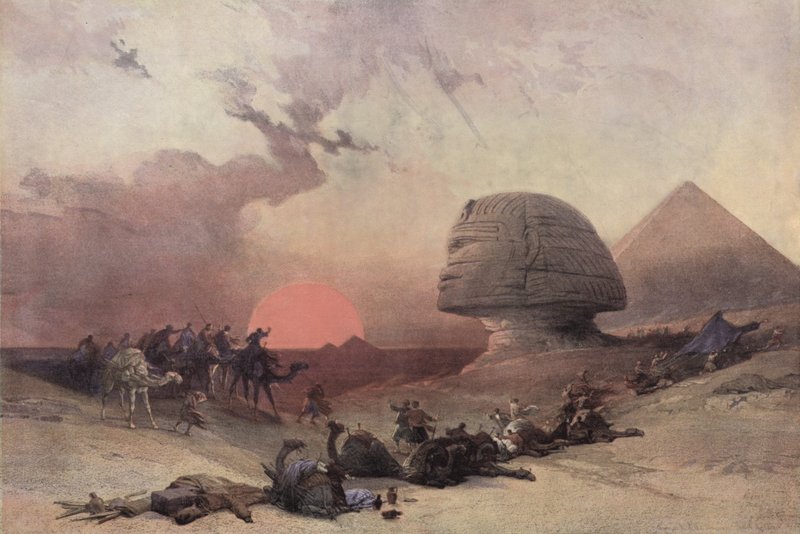 A, pirâmide, de, queops, e, a, esfinge, perto, giza, egito de after David Roberts
