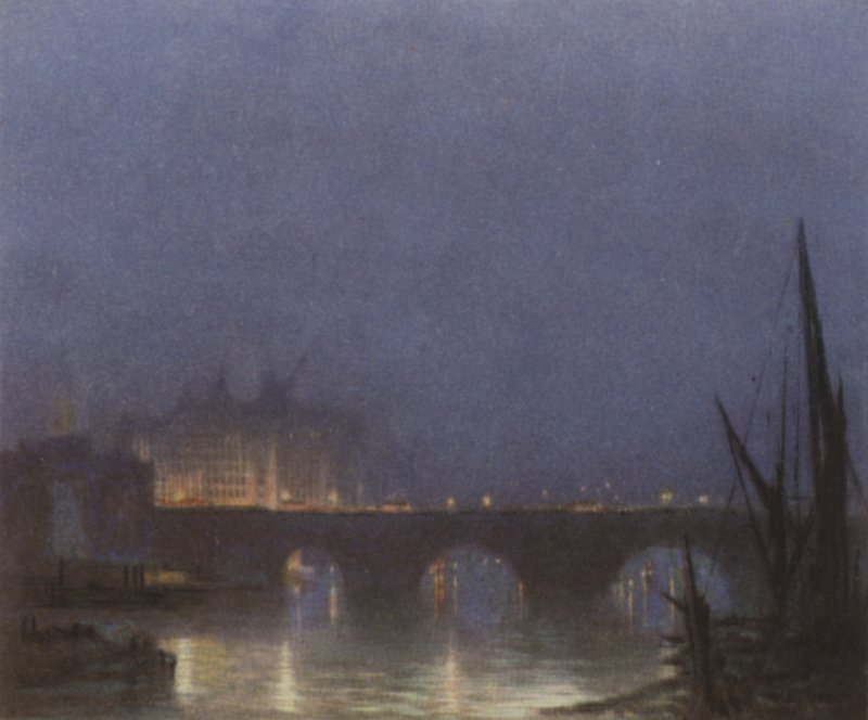 Um noturno da ponte de Londres de after Donald Maxwell