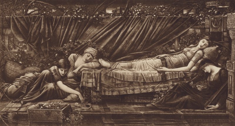 A bela Adormecida de after Edward Coley Burne Jones