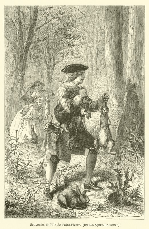 Lembranças da ilha de Saint-Pierre, Jean-Jacques-Rousseau de after Emile Antoine Bayard