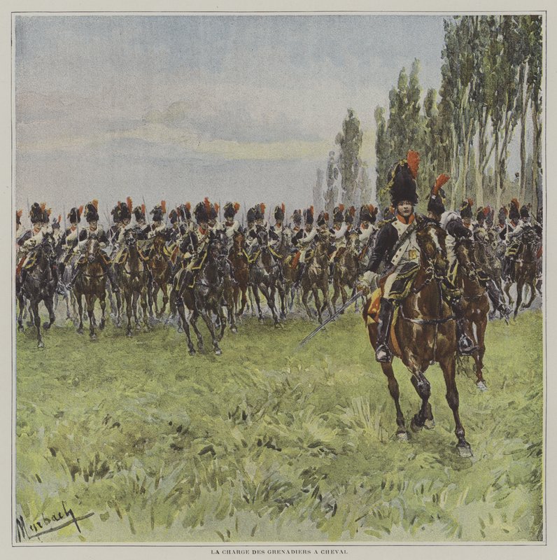 A carga dos granadeiros do cavalo de after Felicien baron de Myrbach Rheinfeld