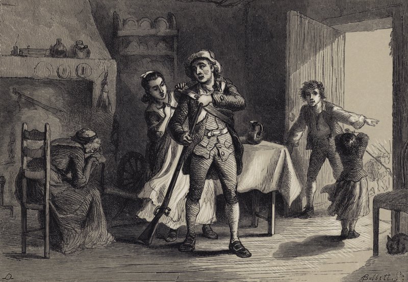 Um homem dos minutos se preparando para a guerra de after Felix Octavius Carr Darley