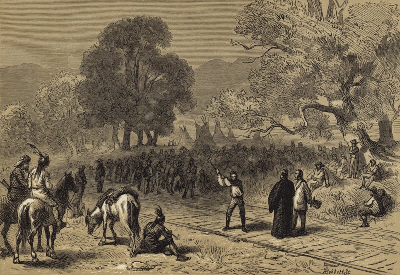 Conclusão da ferrovia do Pacífico de after Felix Octavius Carr Darley
