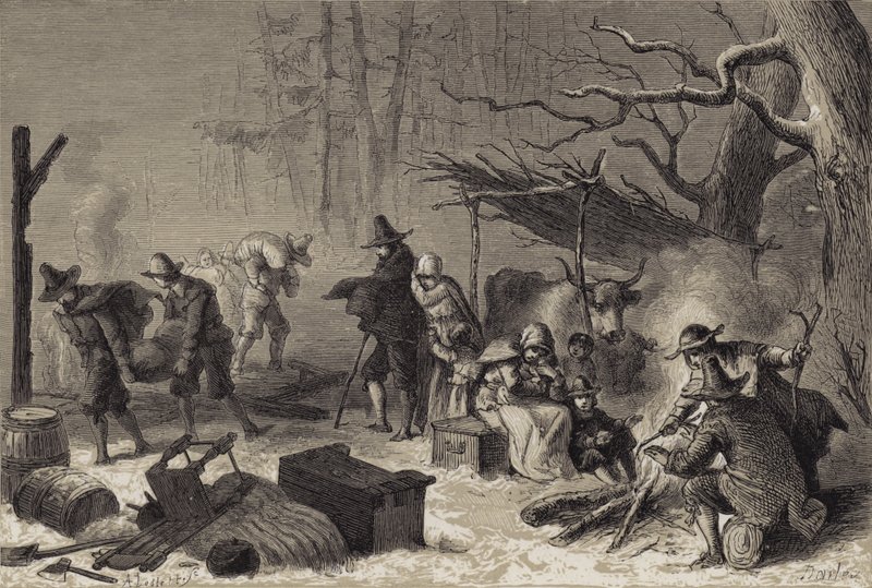 Colonizadores ingleses na América de after Felix Octavius Carr Darley