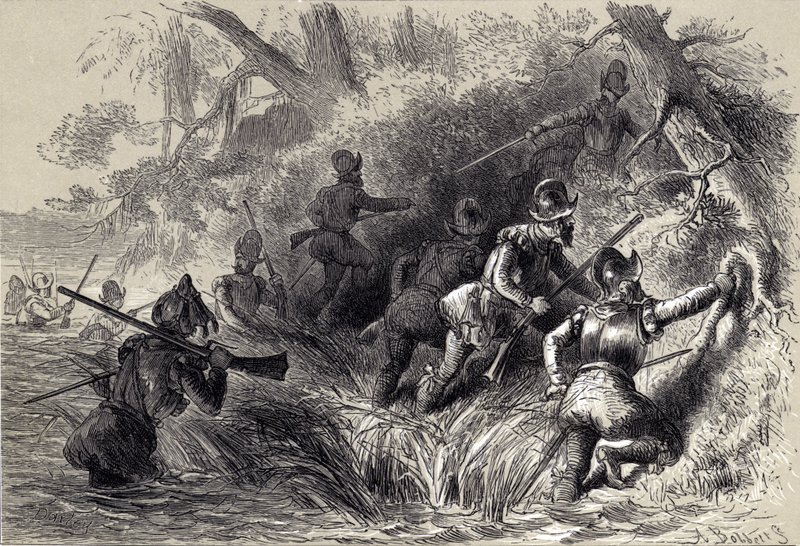 Os franceses continuam atacando o forte espanhol no St Johns de after Felix Octavius Carr Darley