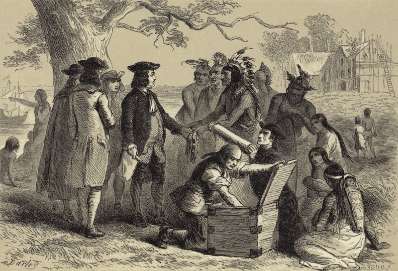 Tratado de Penns com os índios de after Felix Octavius Carr Darley