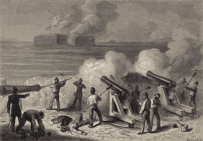 O ataque em Fort Sumter de after Felix Octavius Carr Darley