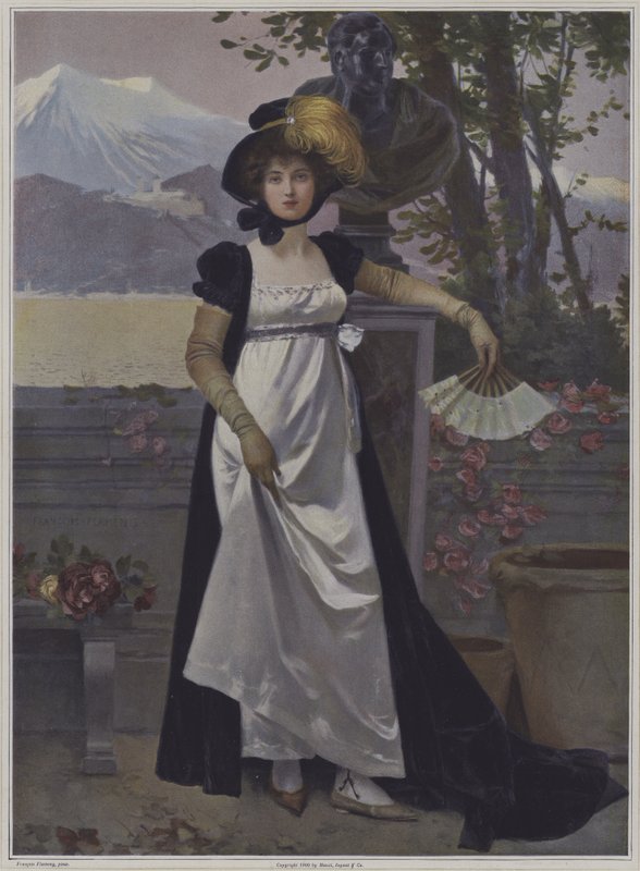 Retrato de uma mulher de after Francois Flameng