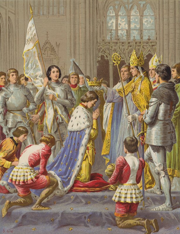 A coroação de Carlos VII (cromolito) de after Frederic Theodore Lix